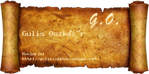 Gulis Oszkár névjegykártya