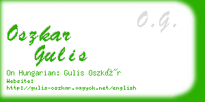 oszkar gulis business card